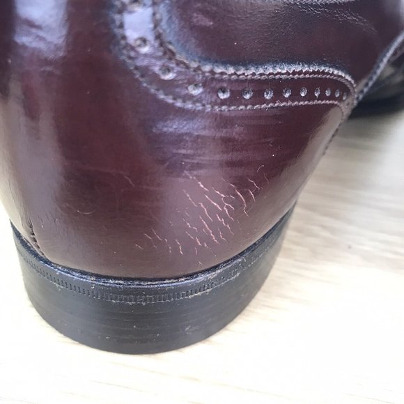 Salvatore Ferragamo Firenze Wingtip Oxford Shoes Red Brown Men’s Size 9 D - Picture 7 of 13